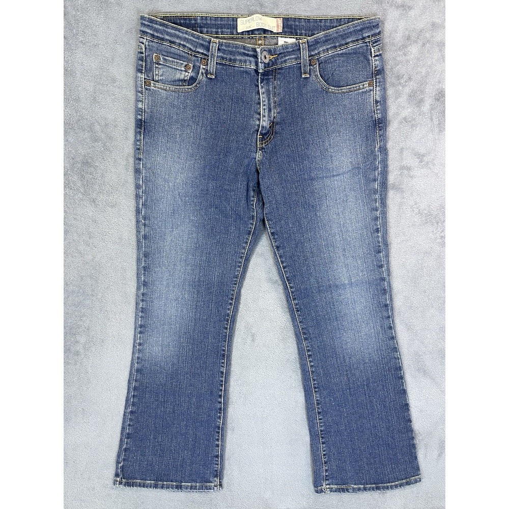 Levis Jeans Womens 13S Blue Denim‎ Medium Wash 518 Superlow Bootcut Cowgirl